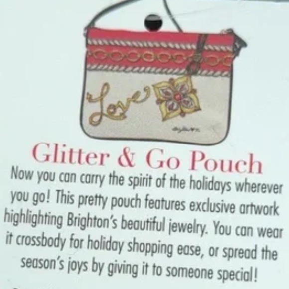 BRIGHTON "Glitter & Go" Holiday Love Jewels Nautical Rope Chain Canvas Crossbody - Picture 3 of 6